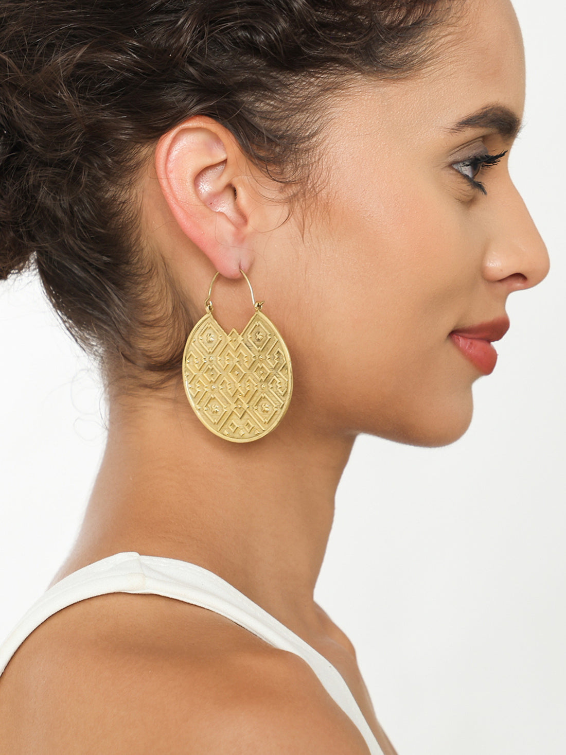 Festive Wear Hoops Earrings - Western Gold and Silver-Plated Brass Earrings By Studio One Love