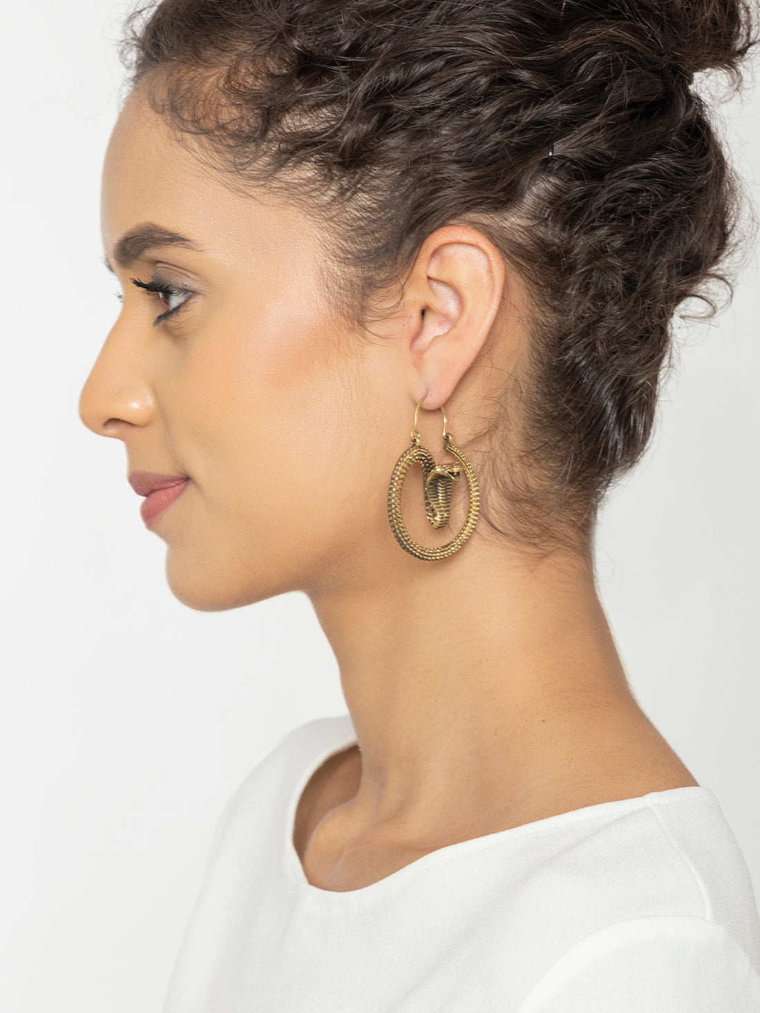 Party Wear Hoops Earrings - Western Gold-Plated Brass Earrings By Studio One Love