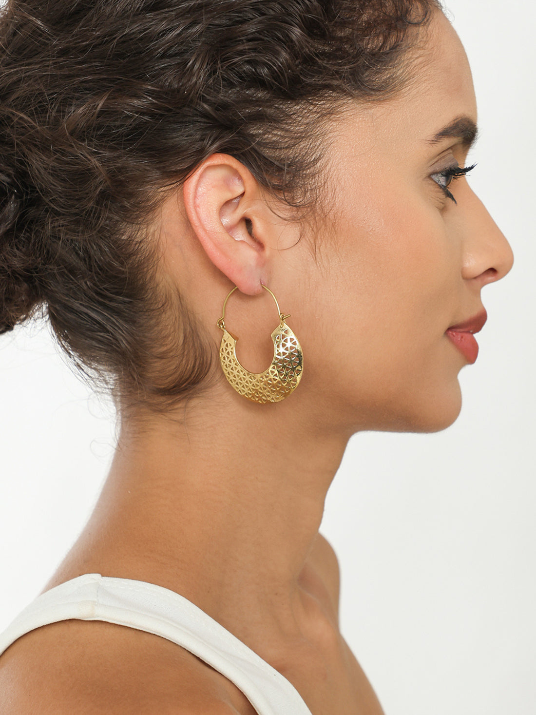 Festive Wear Hoops Earrings - Traditional Gold and Silver-Plated Brass Earrings By Studio One Love