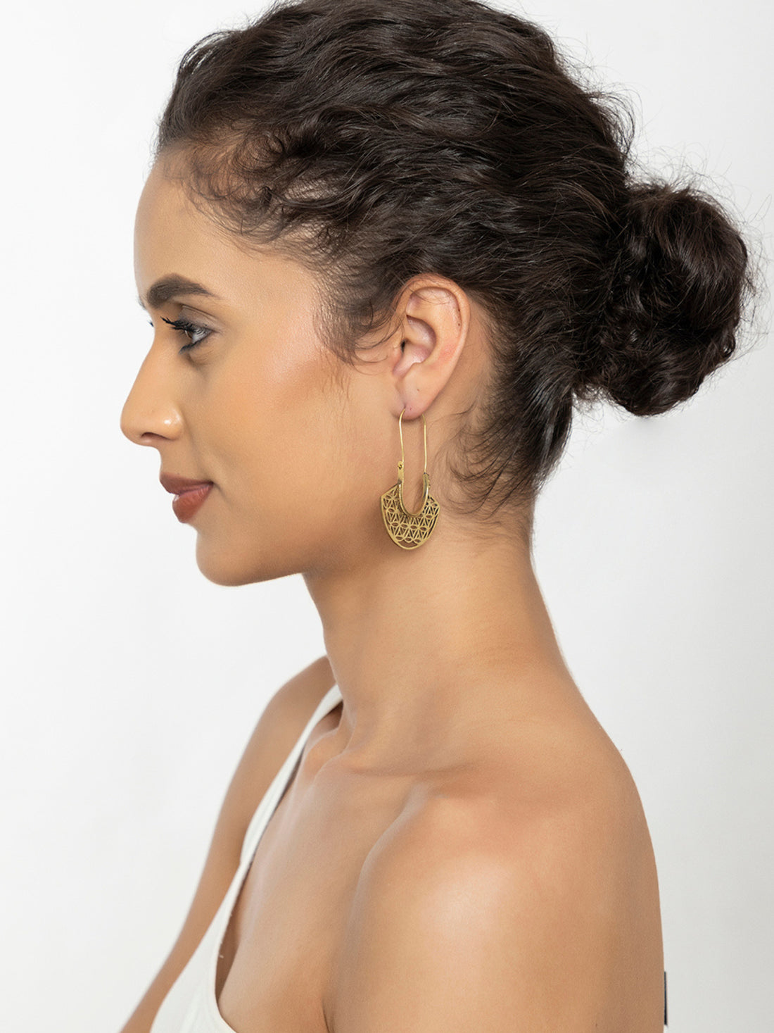 Festive Wear Hoop Earrings - Western Gold and Silver-Plated Brass Earrings By Studio One Love