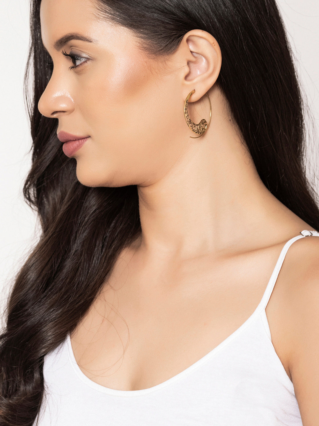 Work Wear Hoops Earrings - Western Gold and Silver-Plated Brass Earrings By Studio One Love