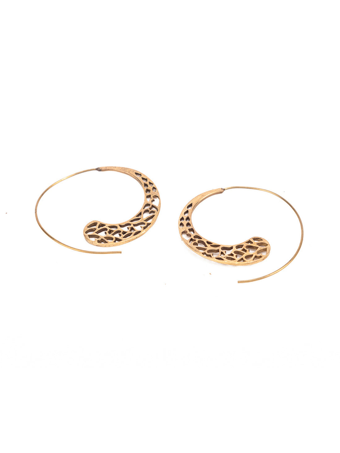 Work Wear Hoops Earrings - Western Gold and Silver-Plated Brass Earrings By Studio One Love