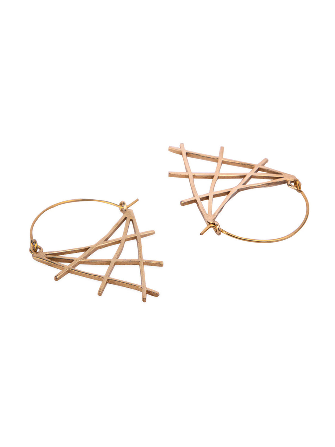 Work Wear Hoops Earrings - Western Gold and Silver-Plated Brass Earrings By Studio One Love