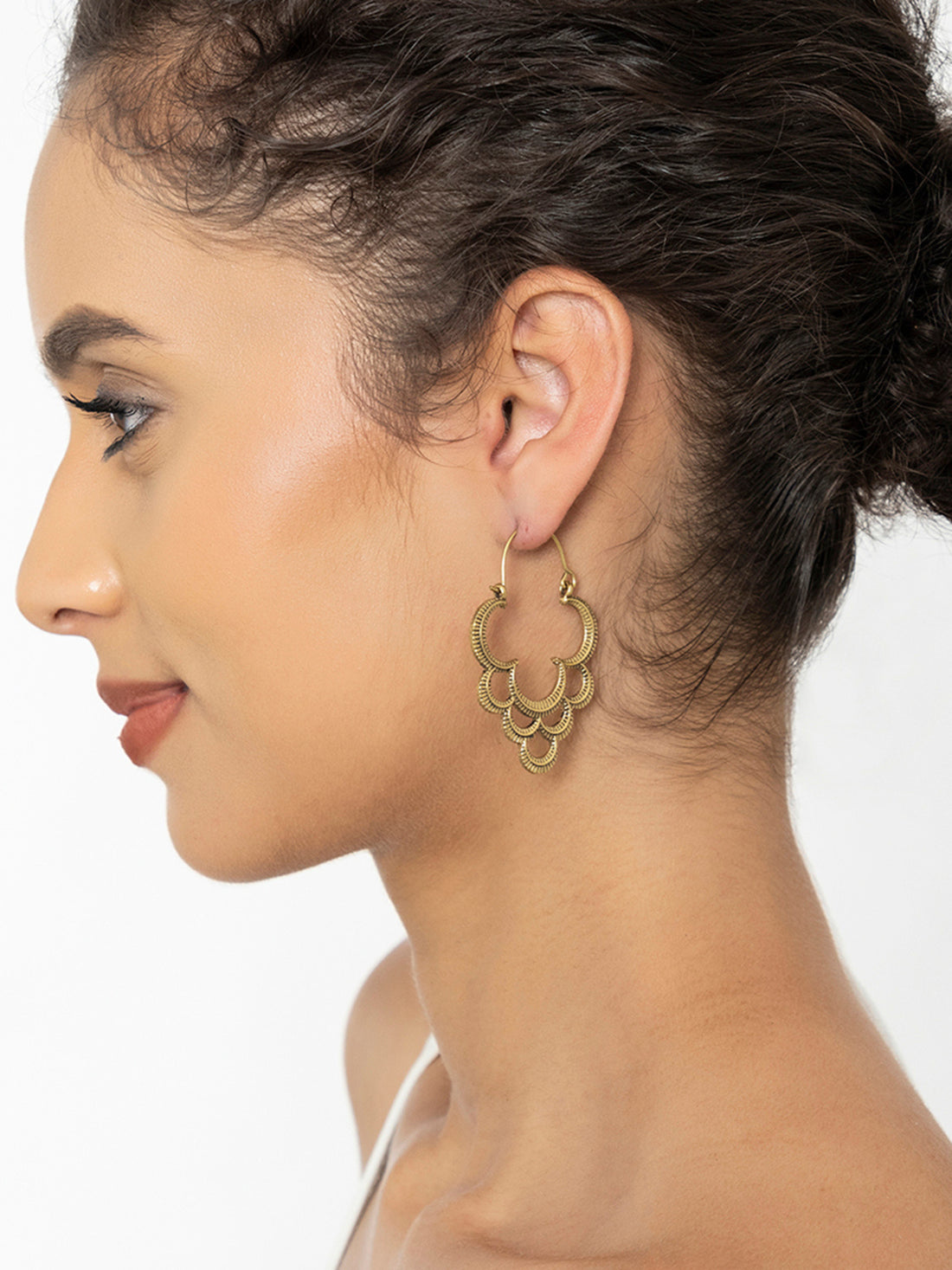 Party Wear Hoops Earrings - Western Gold and Silver-Plated Brass Earrings By Studio One Love