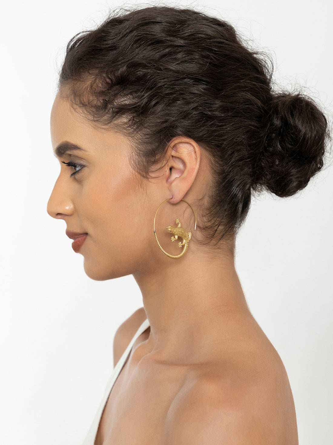 Party Wear Hoops Earrings - Western Gold and Silver-Plated Brass Earrings By Studio One Love