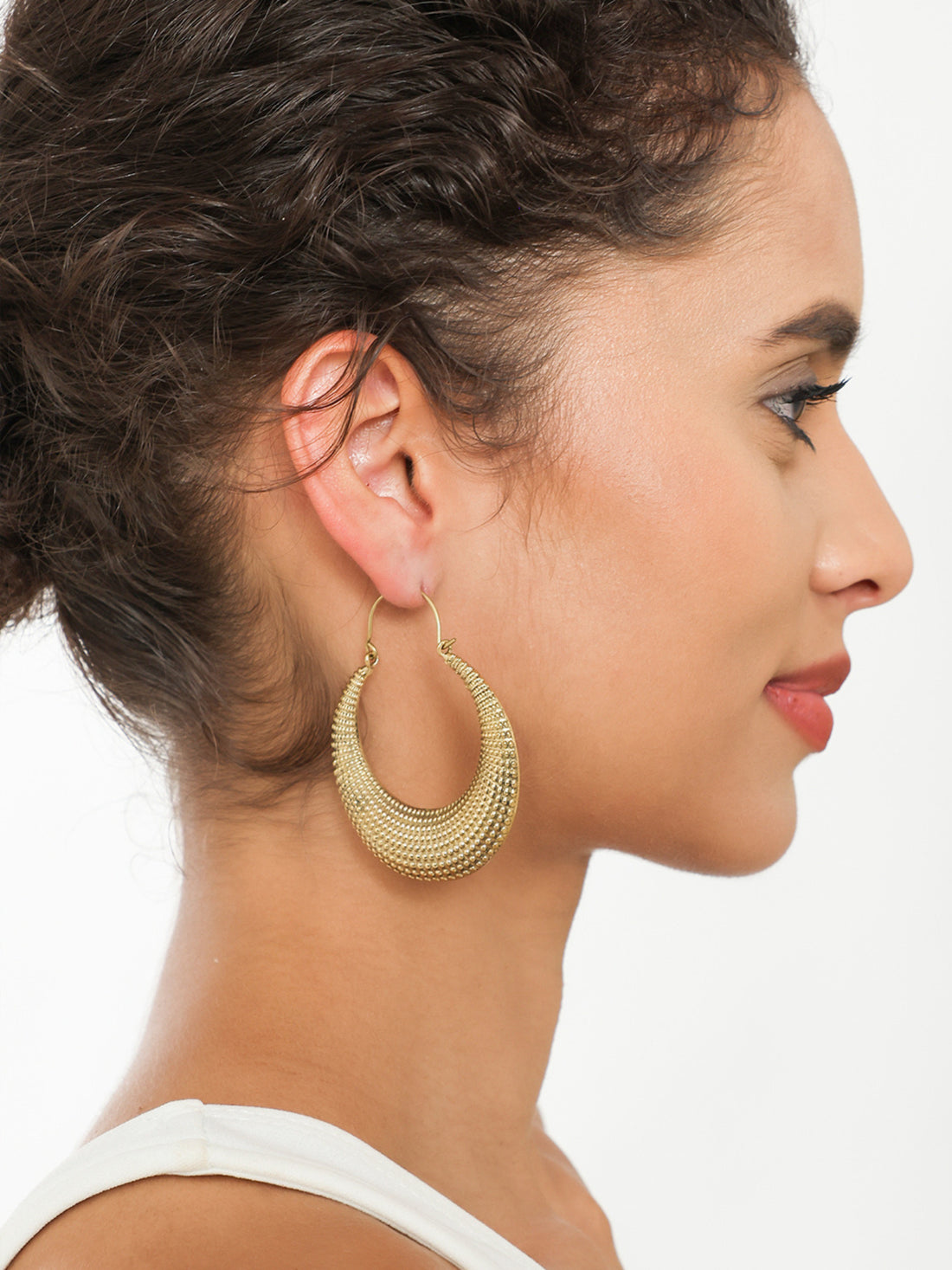 Festive Wear Hoops Earrings - Traditional Gold-Plated Brass Earrings By Studio One Love