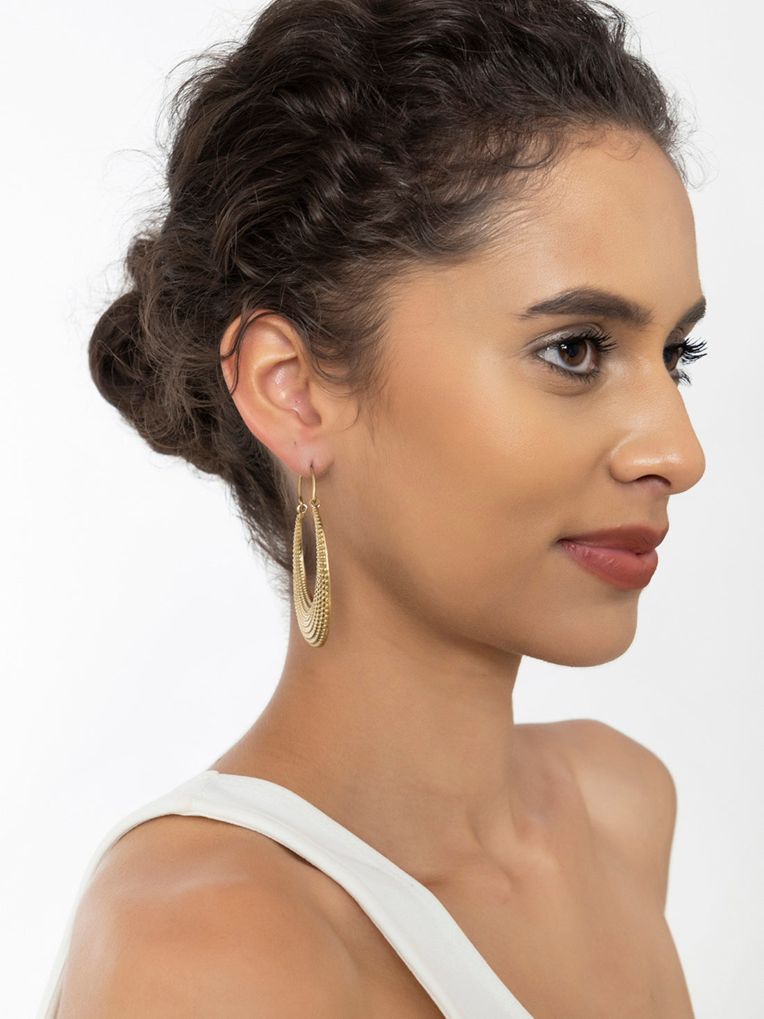 Festive Wear Hoops Earrings - Traditional Gold-Plated Brass Earrings By Studio One Love