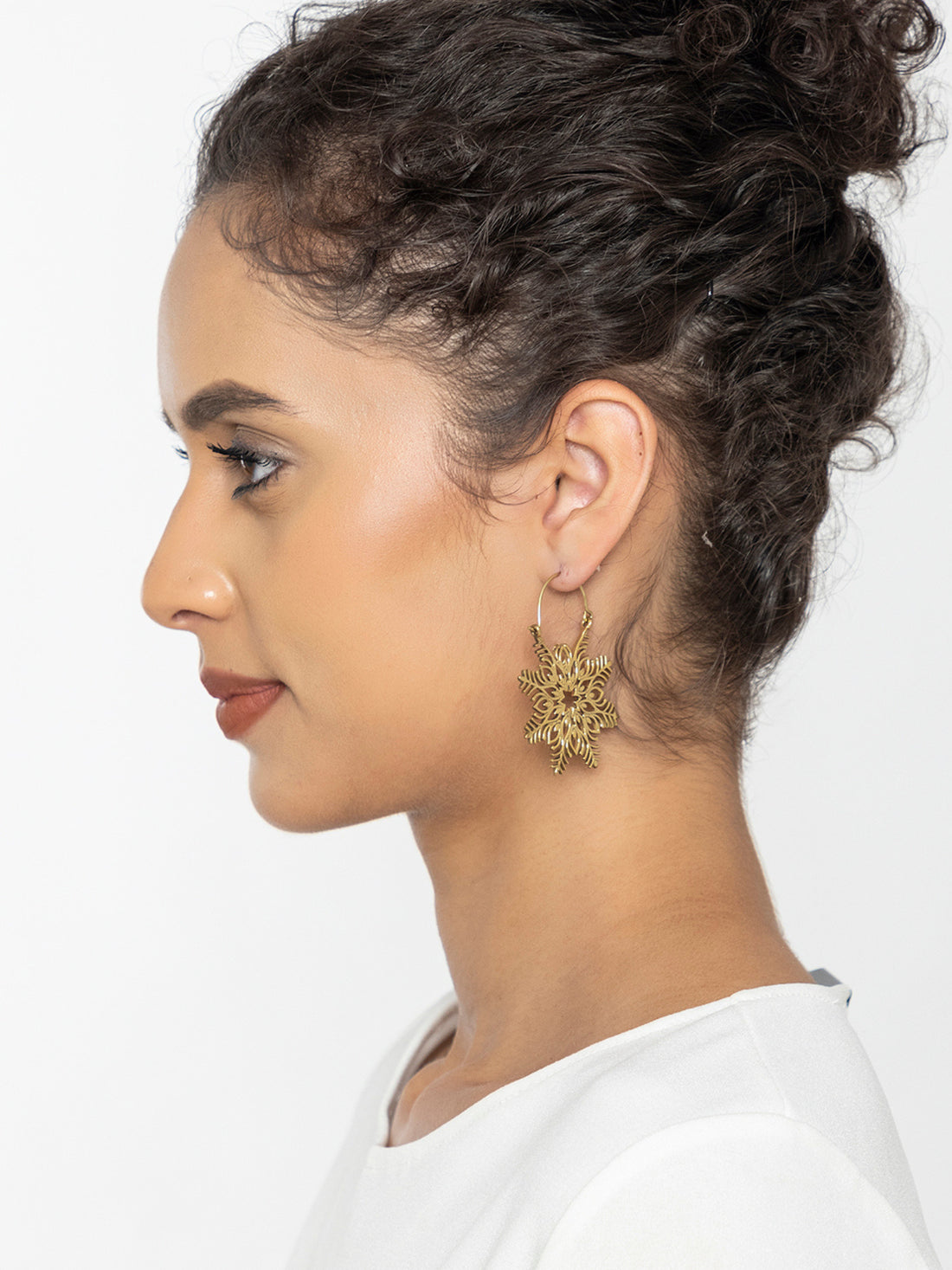 Festive Wear Hoops Earrings - Traditional Gold and Silver-Plated Brass Earrings By Studio One Love