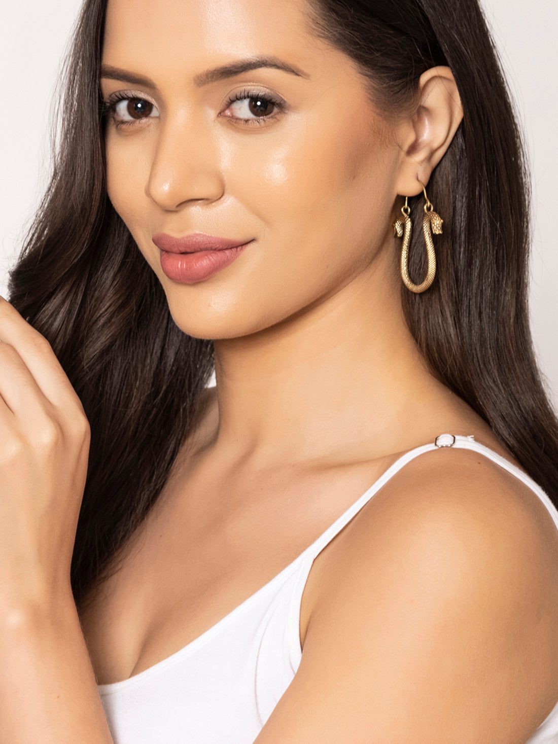 Party Wear Hoops Earrings - Western Gold-Plated Brass Earrings By Studio One Love