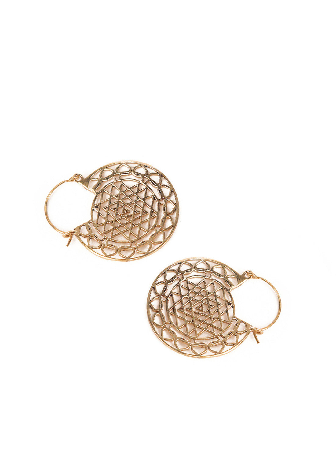 Party Wear Hoops Earrings - Western Gold-Plated Brass Earrings By Studio One Love