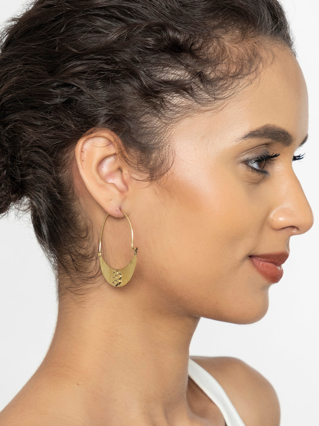 Festive Wear Hoops Earrings - Western Gold-Plated Brass Earrings By Studio One Love