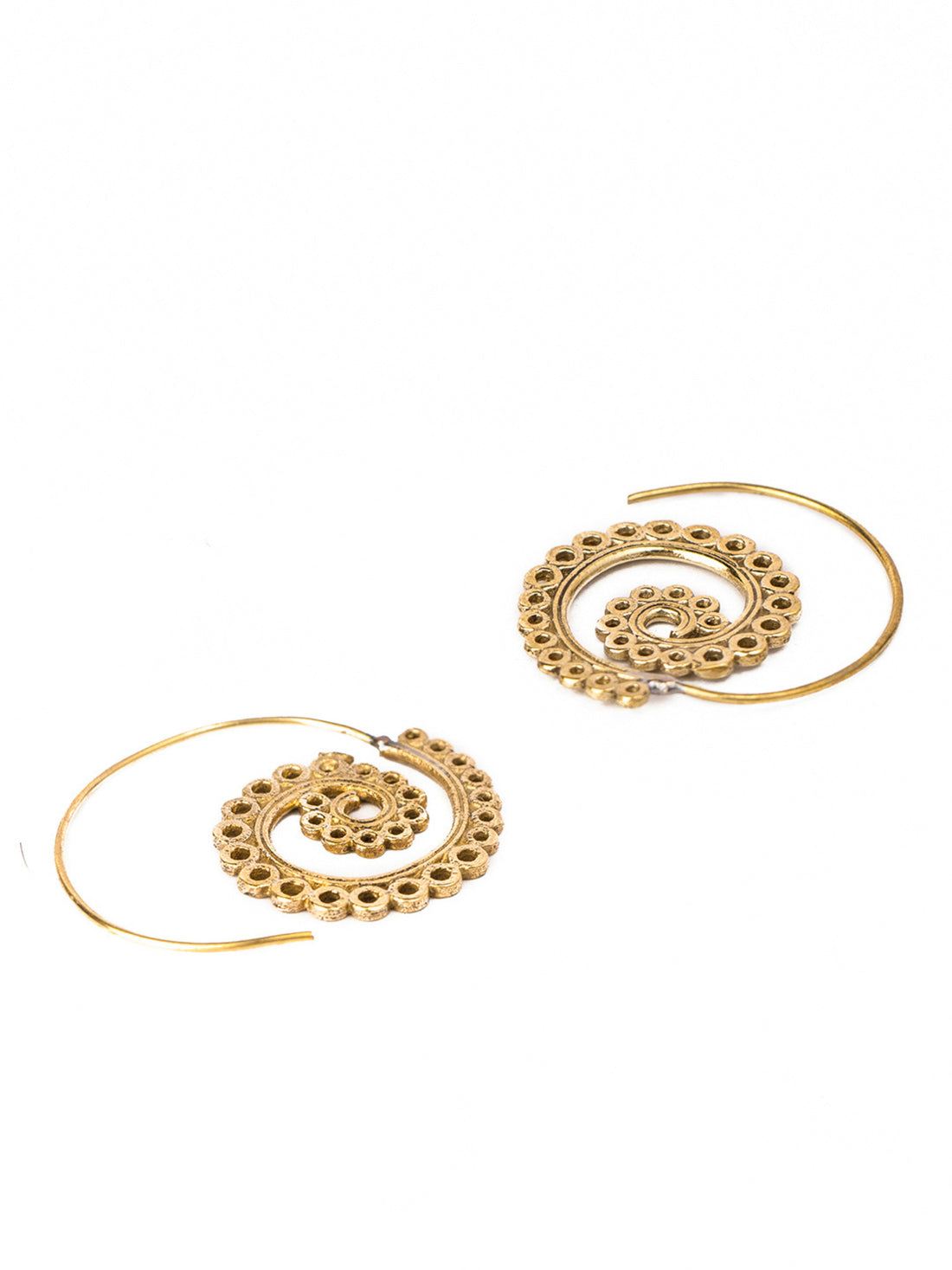 Work Wear Hoops Earrings - Western Gold-Plated Brass Earrings By Studio One Love