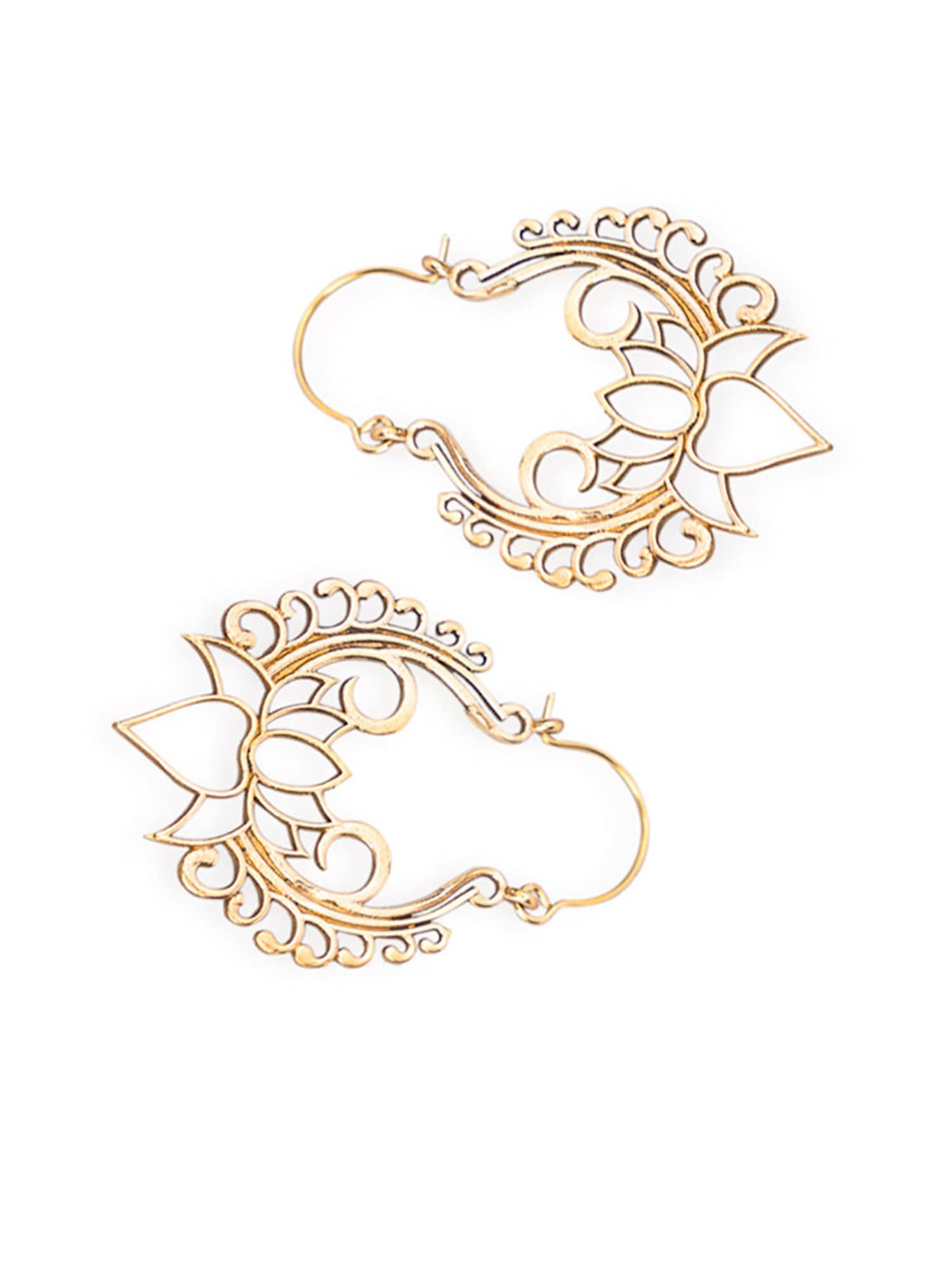 Festive Wear Hoop Earrings - Traditional Gold-Plated Brass Earrings By Studio One Love