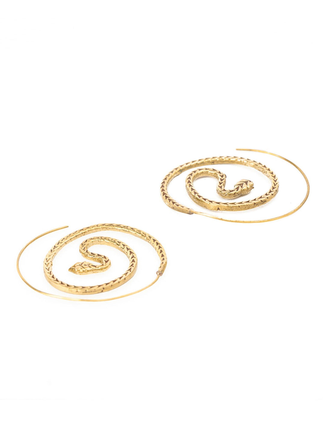 Work Wear Hoops Earrings - Western Gold-Plated Brass Earrings By Studio One Love