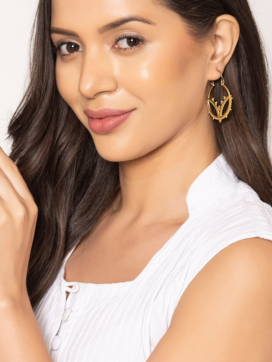 Work Wear Hoops Earrings - Traditional Gold-Plated Brass Earrings By Studio One Love