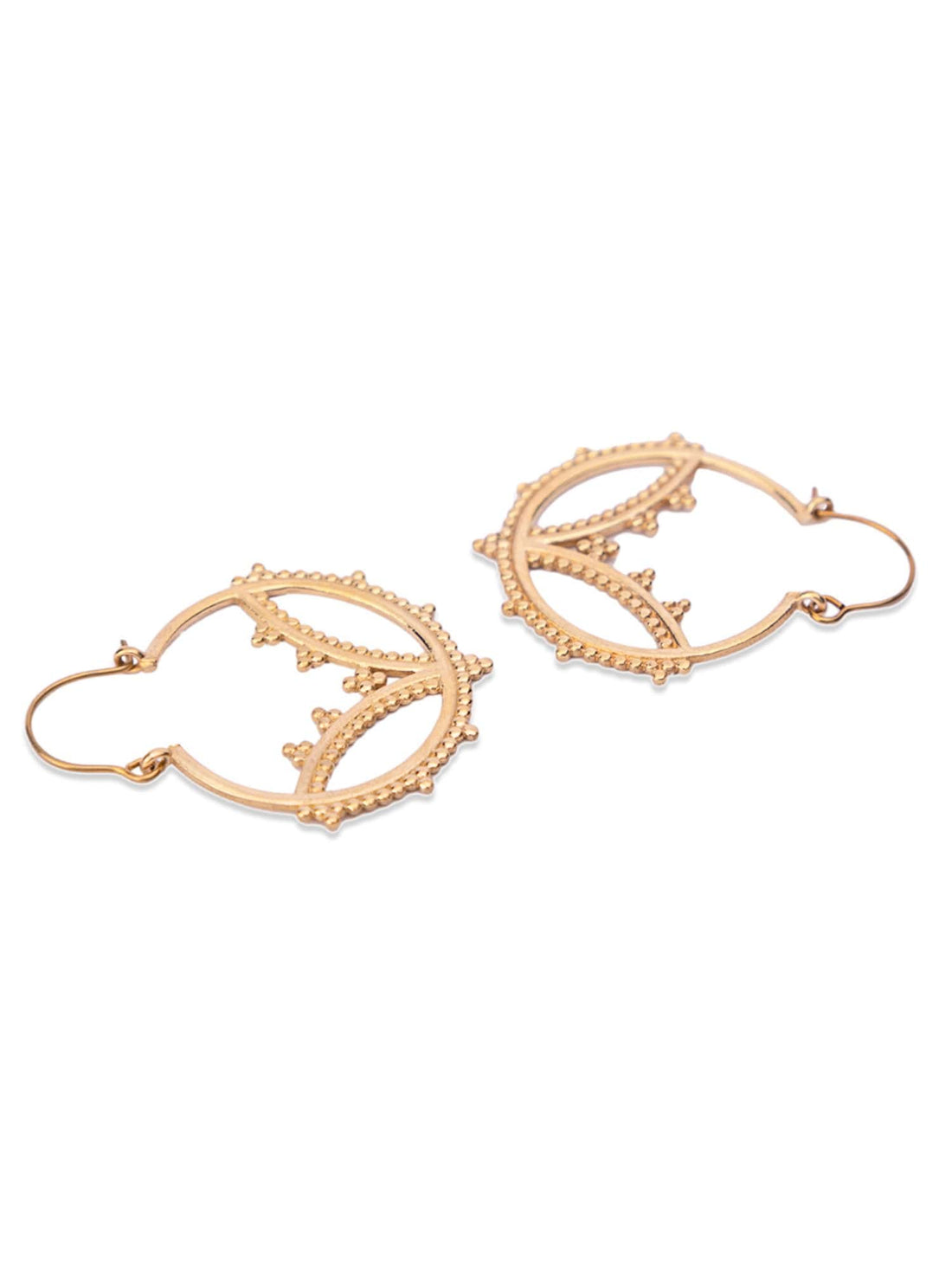 Work Wear Hoops Earrings - Traditional Gold-Plated Brass Earrings By Studio One Love