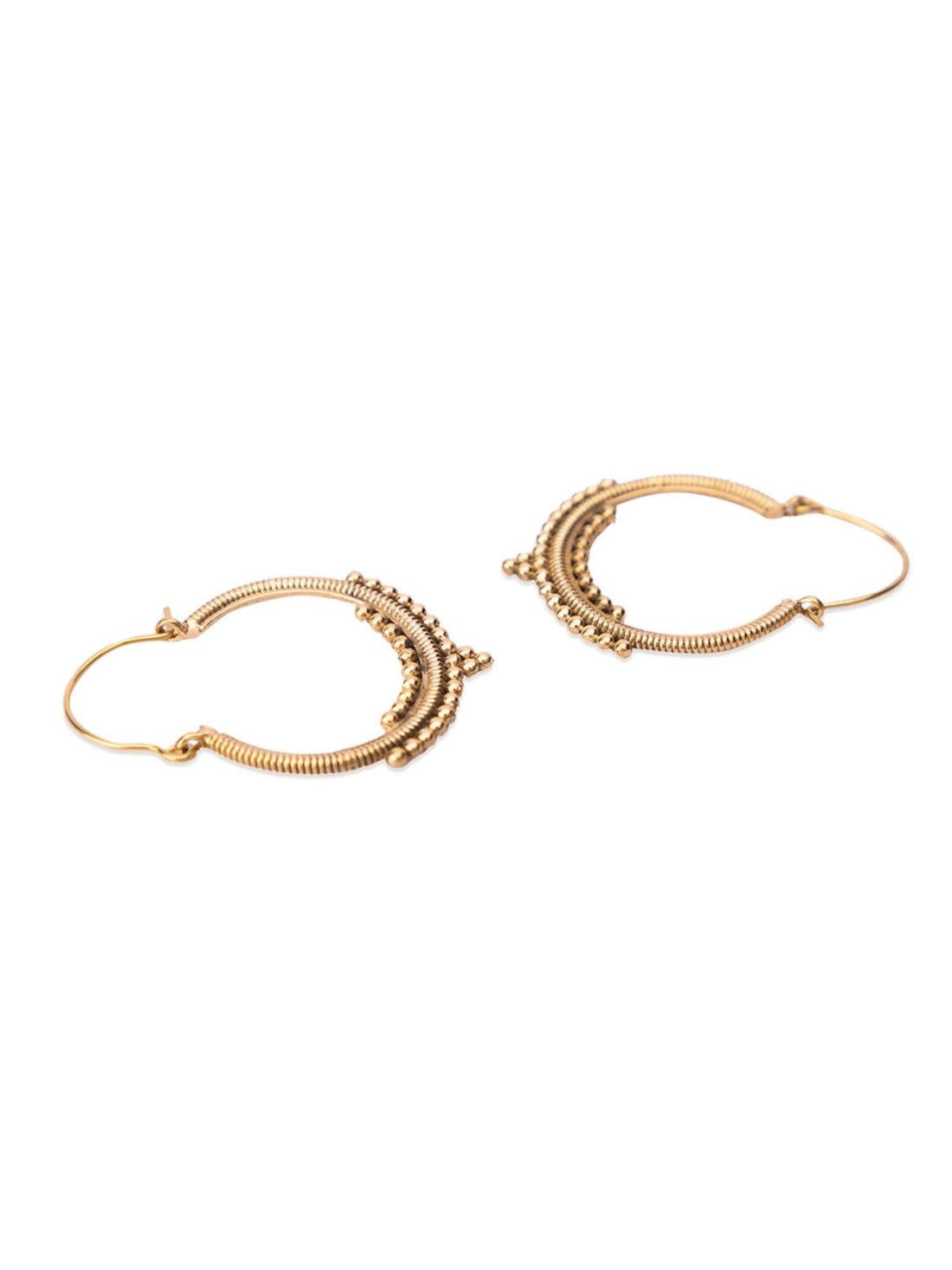 Daily Wear Hoops Earrings - Traditional Gold-Plated Brass Earrings By Studio One Love