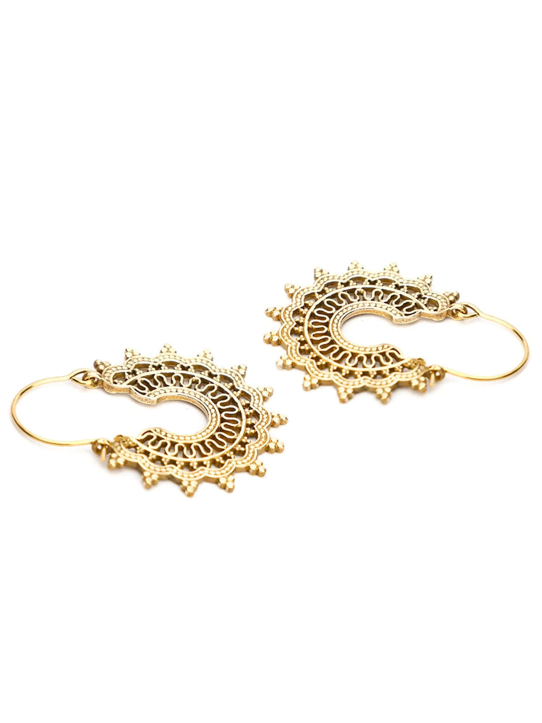 Daily Wear Hoops Earrings - Traditional Gold-Plated Brass Earrings By Studio One Love