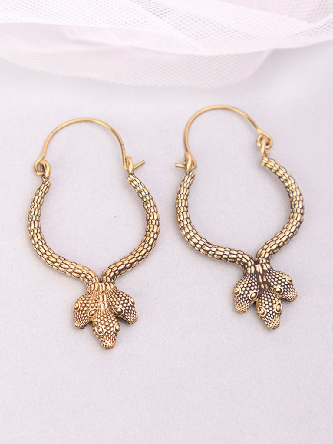 Party Wear Hoops Earrings - Traditional Gold-Plated Brass Earrings By Studio One Love