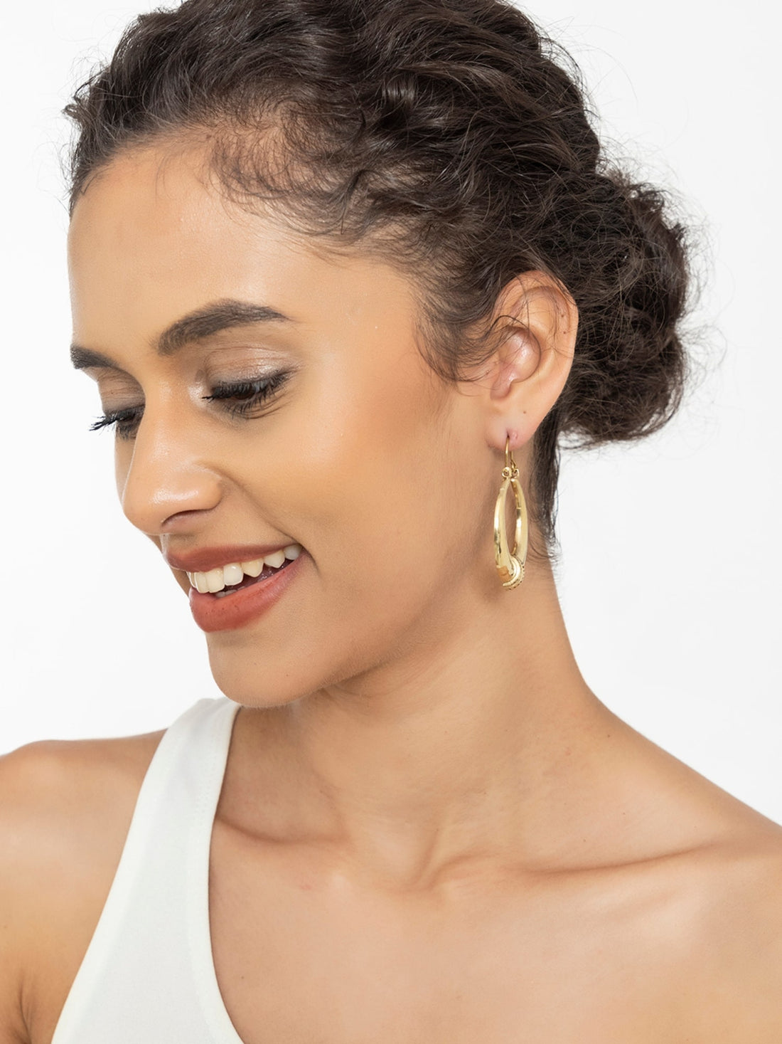 Daily Wear Hoops Earrings - Traditional Gold-Plated Brass Earrings By Studio One Love