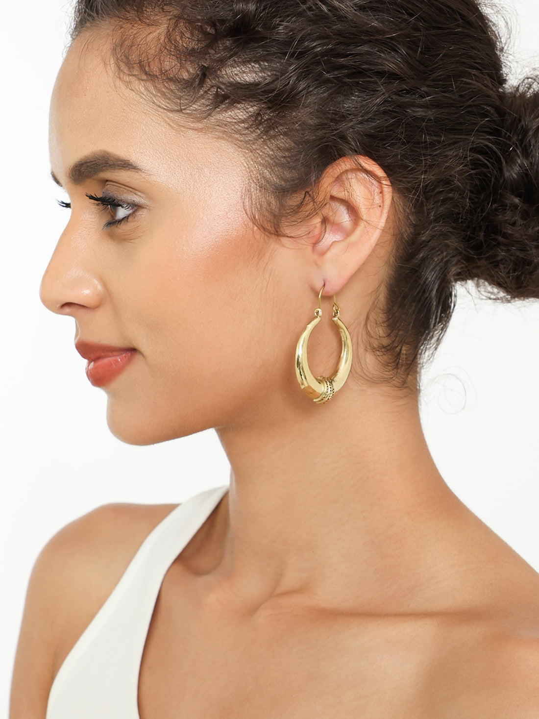 Daily Wear Hoops Earrings - Traditional Gold-Plated Brass Earrings By Studio One Love