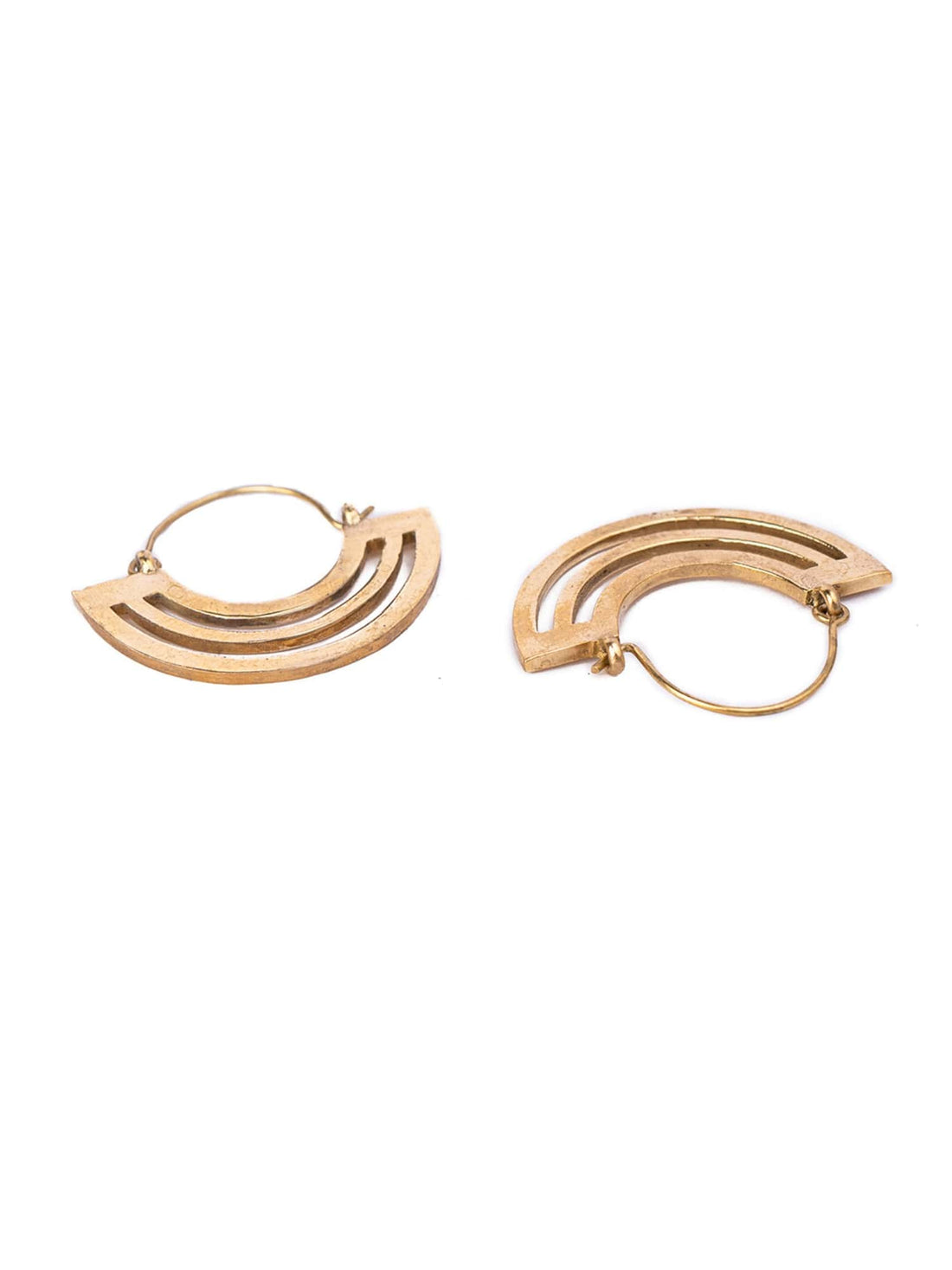 Daily Wear Hoops Earrings - Western Gold-Plated Brass Earrings By Studio One Love