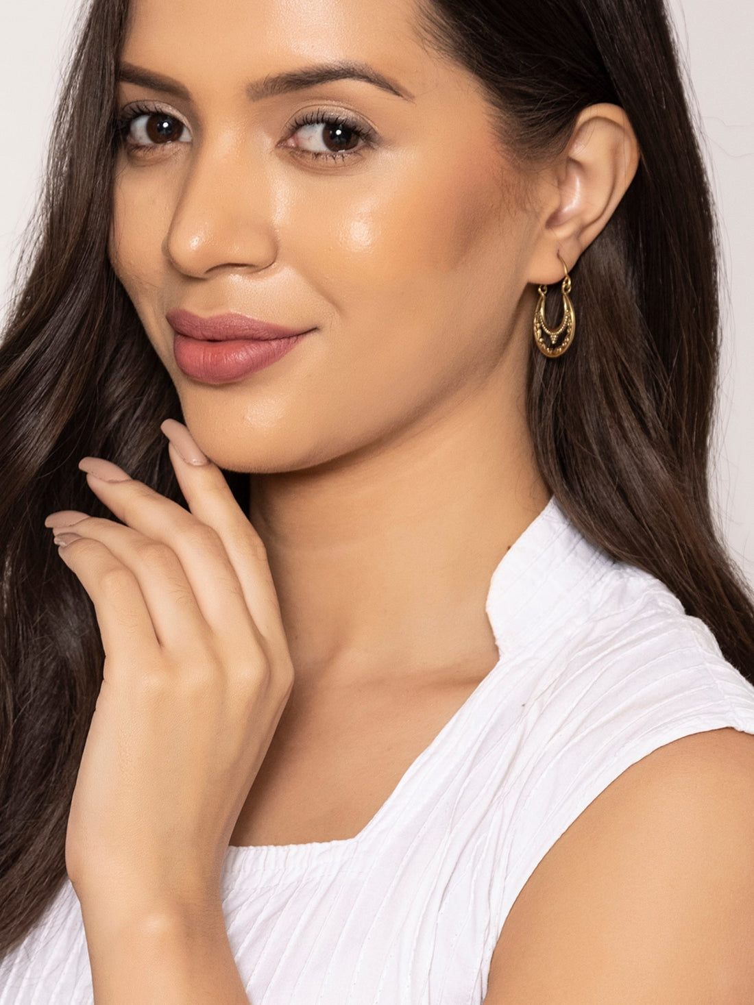 Daily Wear Hoops Earrings - Traditional Gold-Plated Brass Earrings By Studio One Love