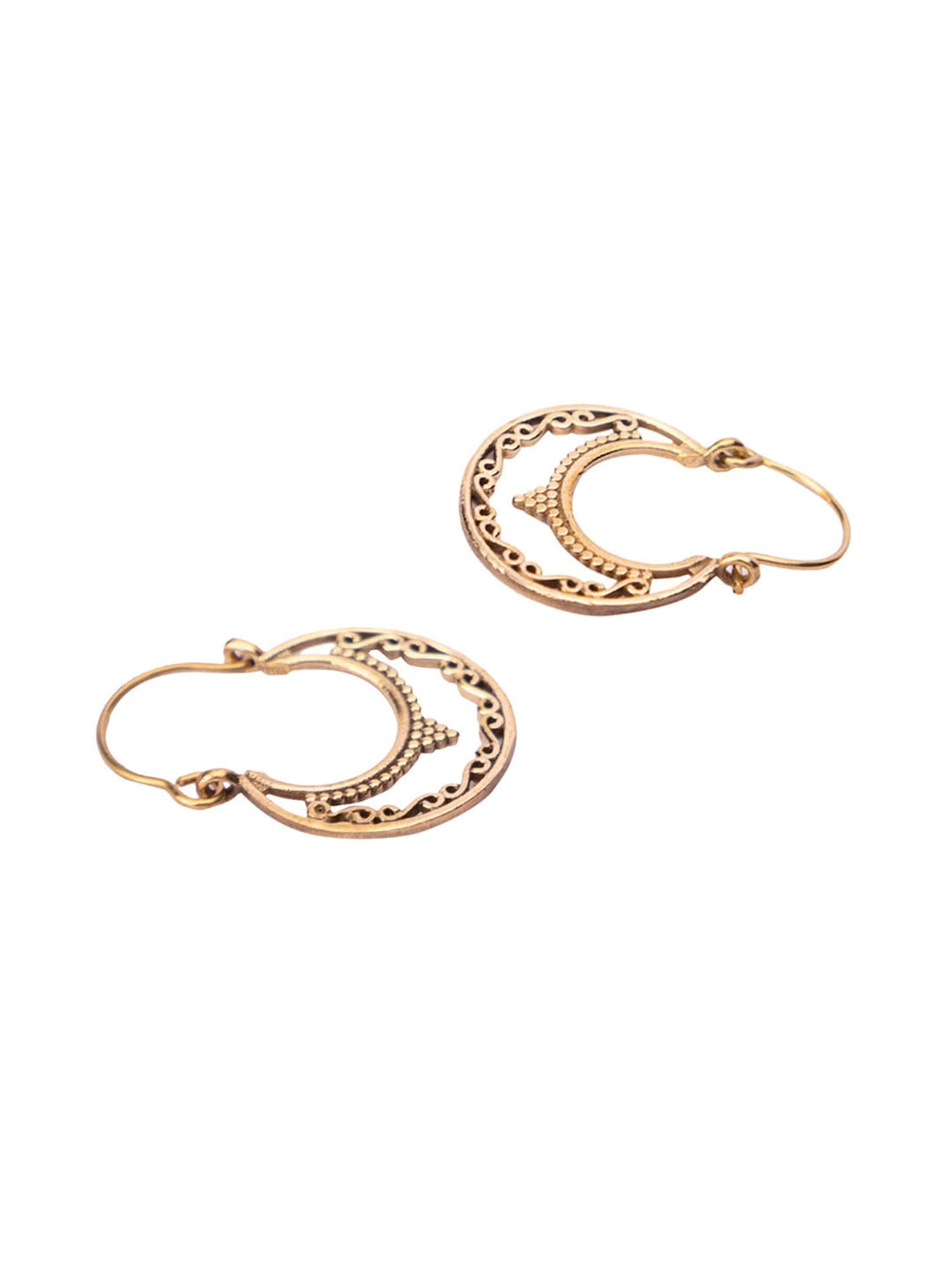 Daily Wear Hoops Earrings - Traditional Gold-Plated Brass Earrings By Studio One Love