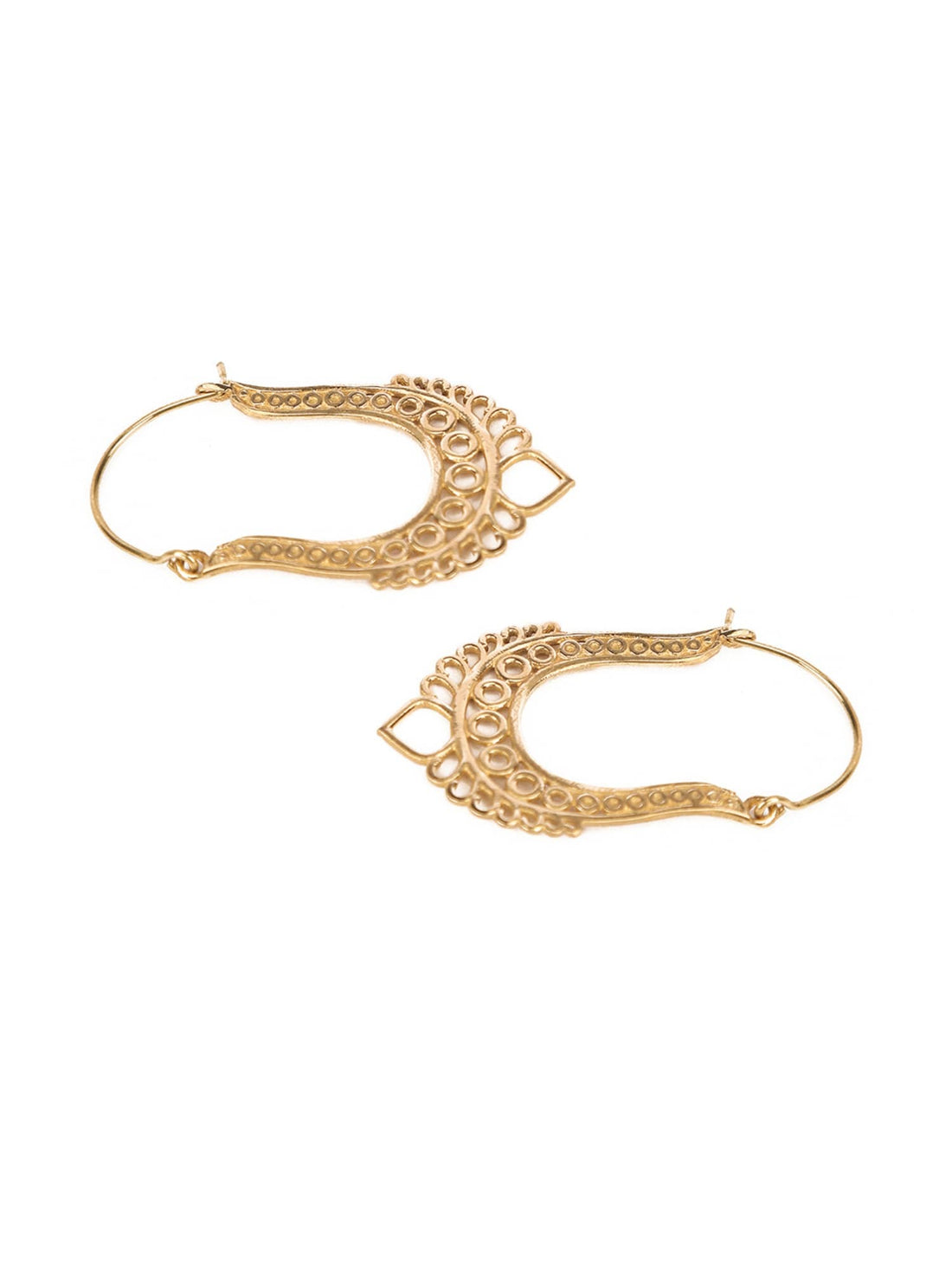 Daily Wear Hoops Earrings - Traditional Gold-Plated Brass Earrings By Studio One Love