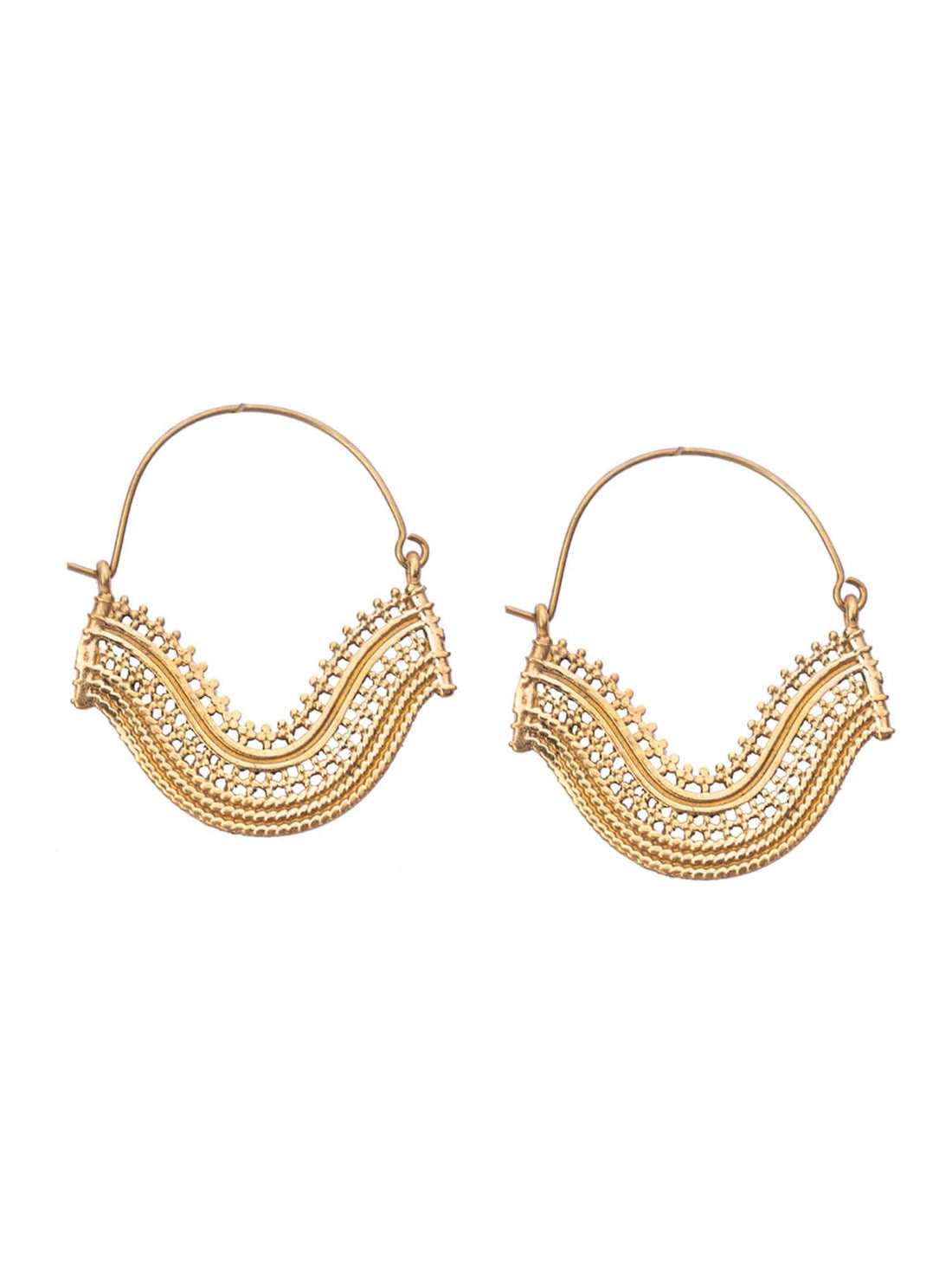 Daily Wear Hoops Earrings - Traditional Gold and Silver-Plated Brass Earrings By Studio One Love