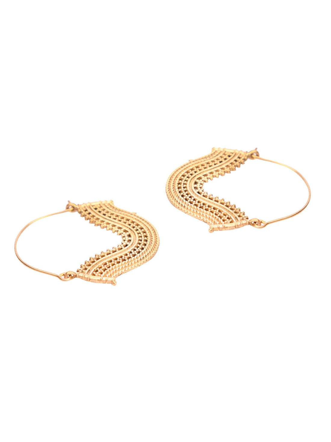 Daily Wear Hoops Earrings - Ethnic Fusion Gold and Silver-Plated Brass Earrings By Studio One Love