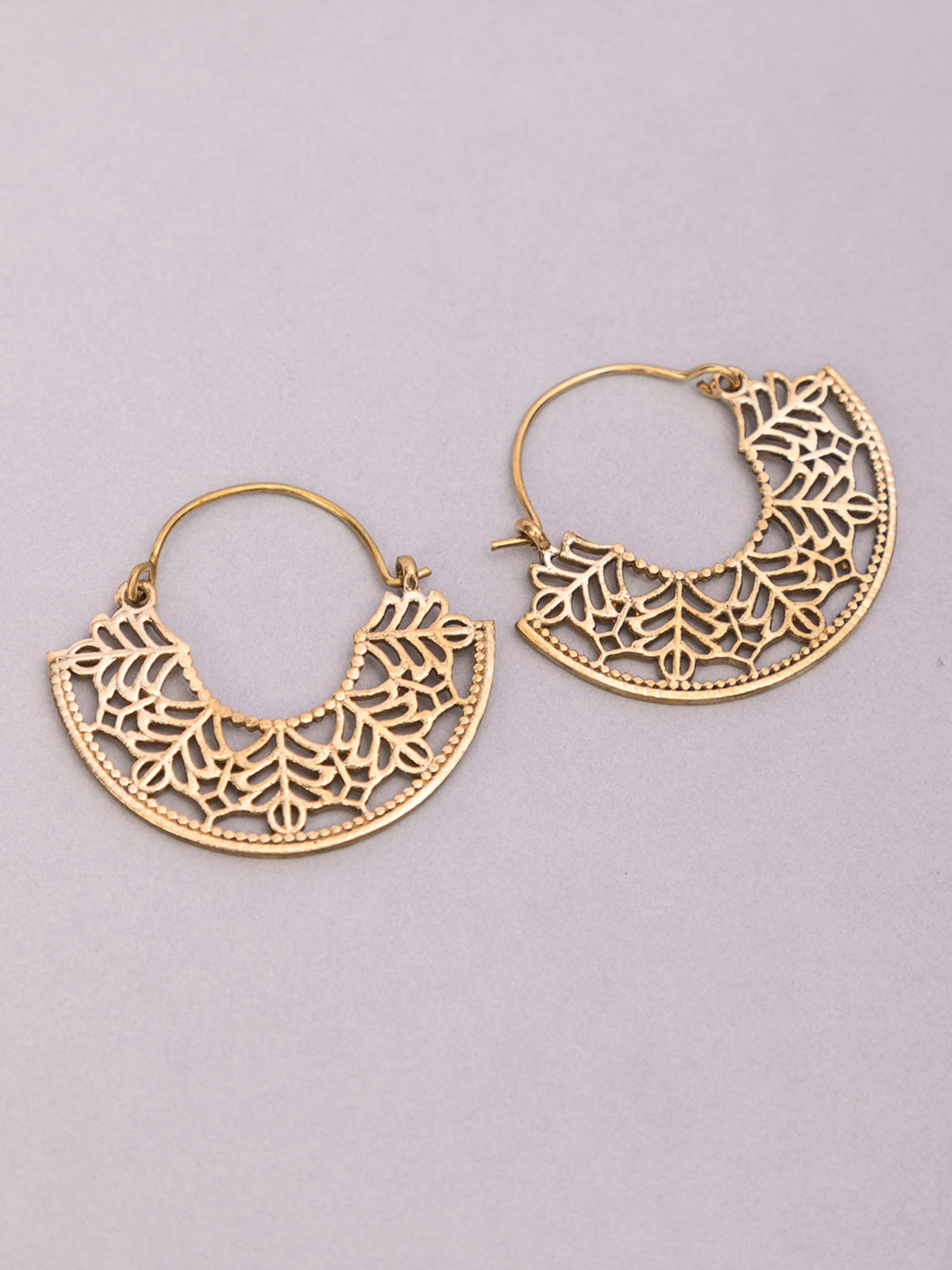 Festive Wear Hoops Earrings - Traditional Gold-Plated Brass Earrings By Studio One Love