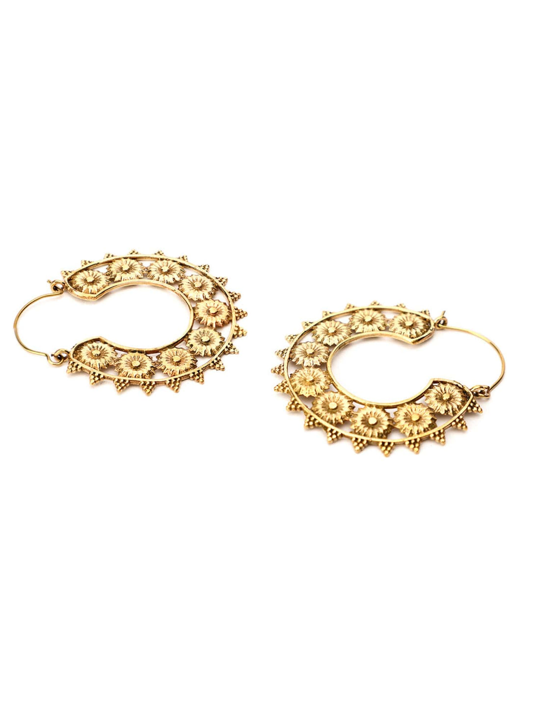 Festive Wear Hoops Earrings - Traditional Gold-Plated Brass Earrings By Studio One Love