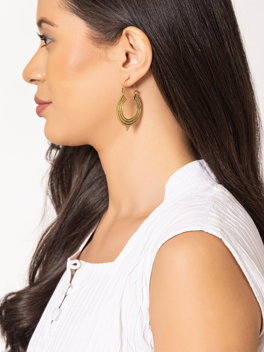 Work Wear Hoops Earrings - Traditional Gold-Plated Brass Earrings By Studio One Love