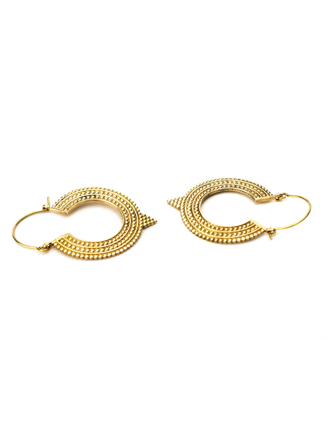 Work Wear Hoops Earrings - Traditional Gold-Plated Brass Earrings By Studio One Love