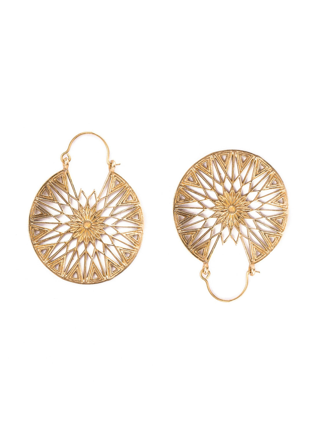 Festive Wear Hoops Earrings - Traditional Gold-Plated Brass Earrings By Studio One Love