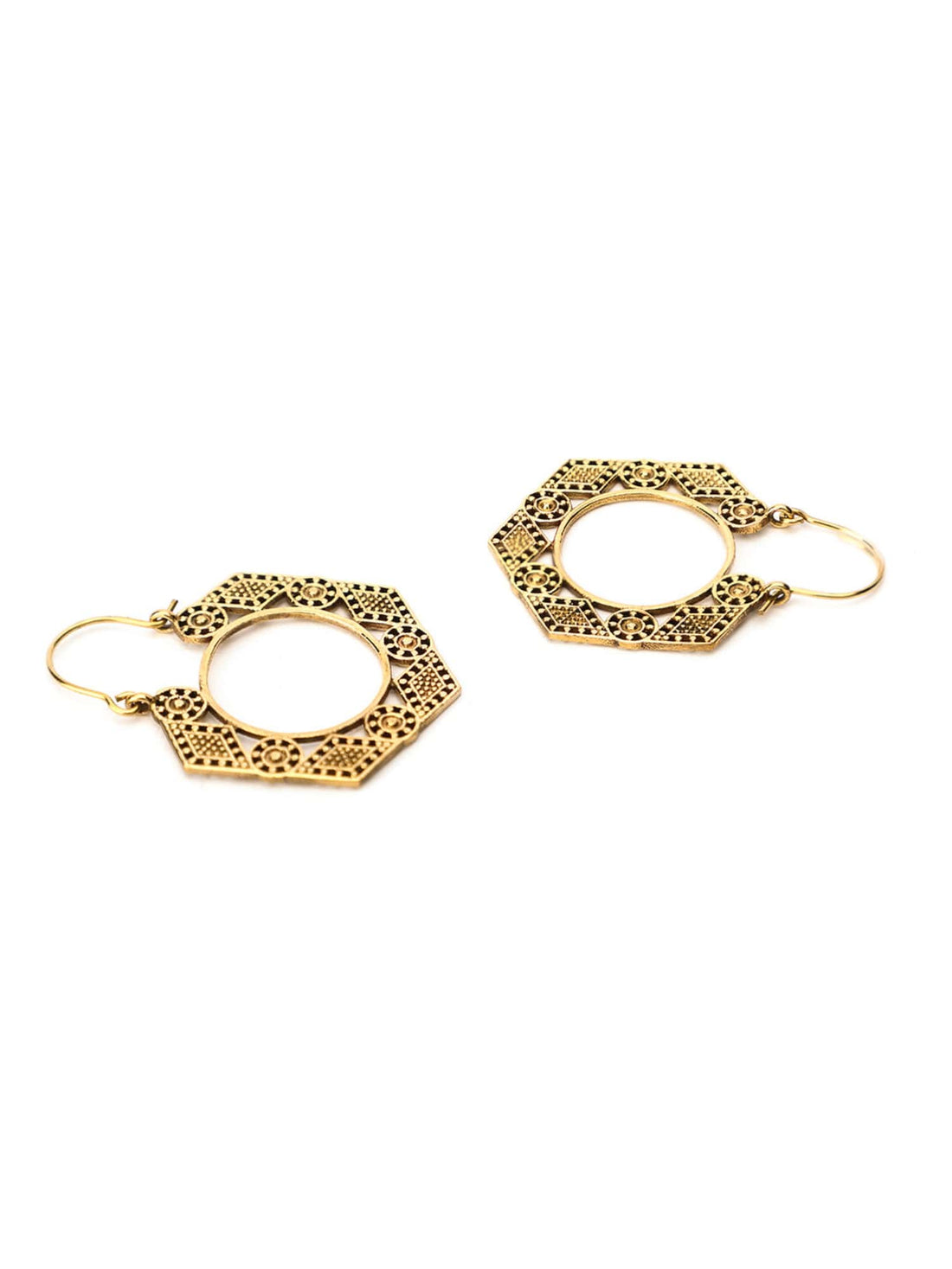 Daily Wear Hoops Earrings - Ethnic Opulence Gold and Silver-Plated Brass Earrings By Studio One Love