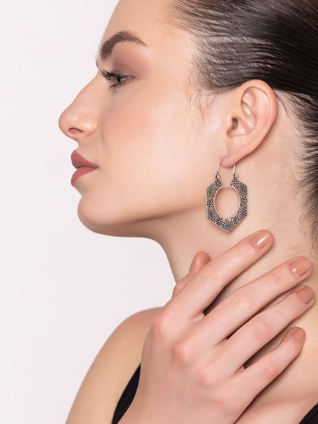 Daily Wear Hoops Earrings - Ethnic Opulence Gold and Silver-Plated Brass Earrings By Studio One Love