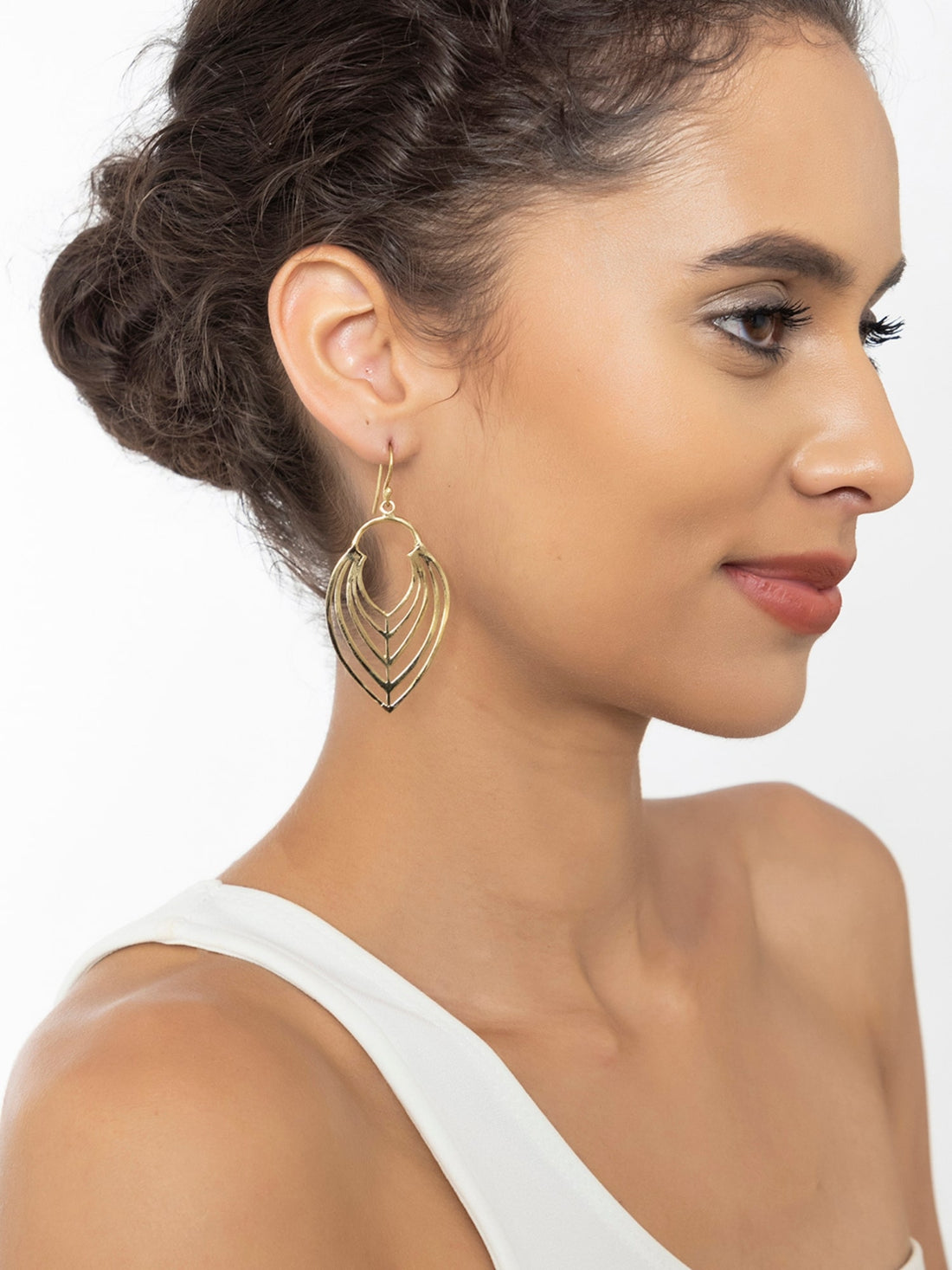 Festive Wear Drops & Danglers Earrings - Western Gold-Plated Brass Earrings By Studio One Love