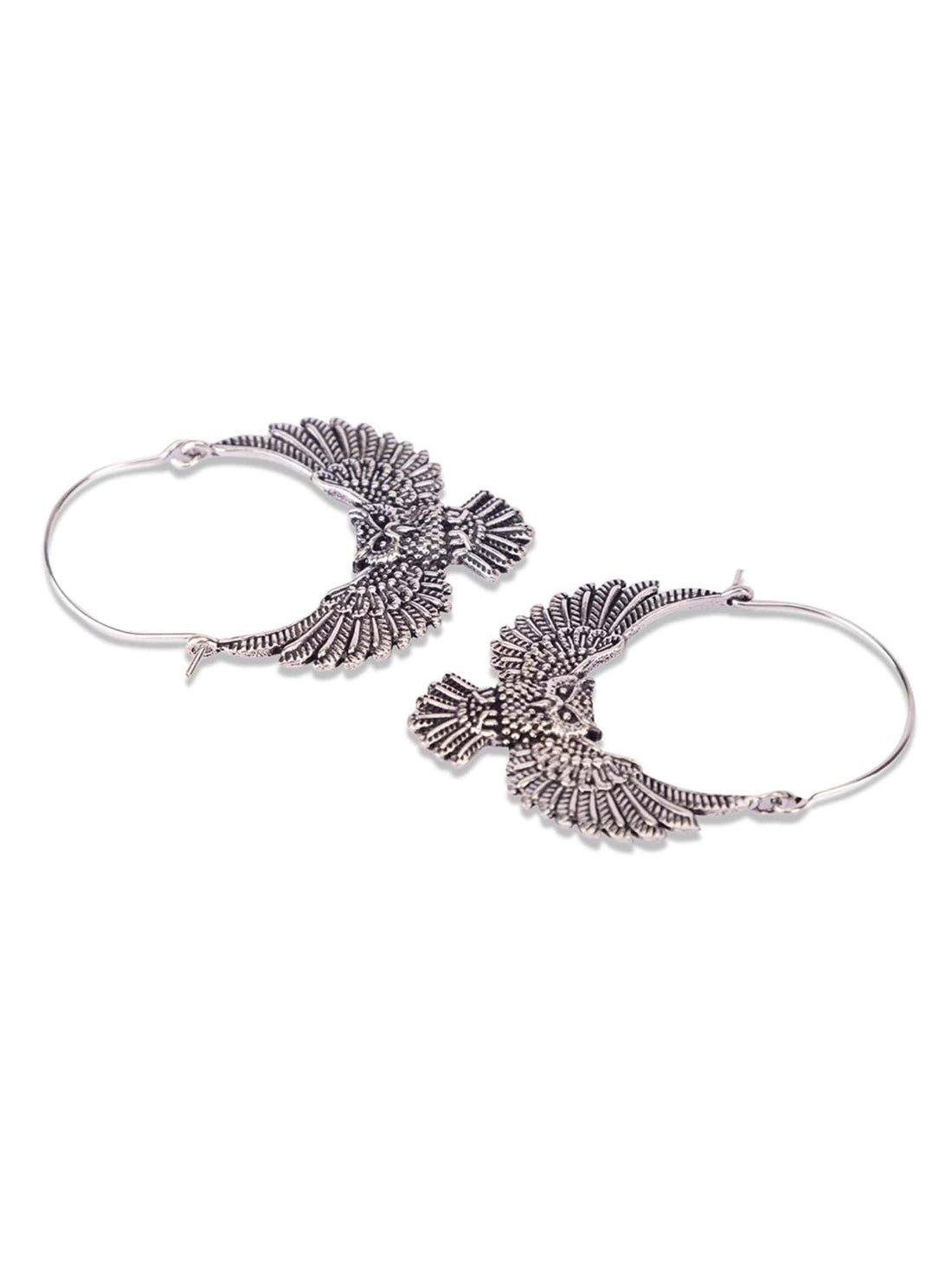 Party Wear Hoops Earrings - Mystic Owls Gold and Silver-Plated Brass Earrings By Studio One Love