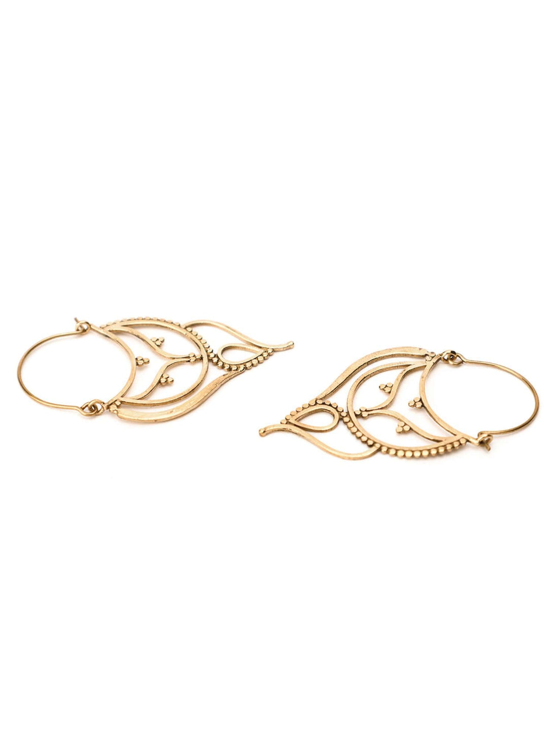 Daily Wear Hoops Earrings - Traditional Gold-Plated Brass Earrings By Studio One Love