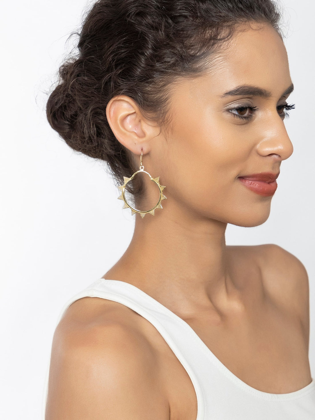 Daily Wear Drops & Danglers Earrings - Western Gold-Plated Brass Earrings By Studio One Love