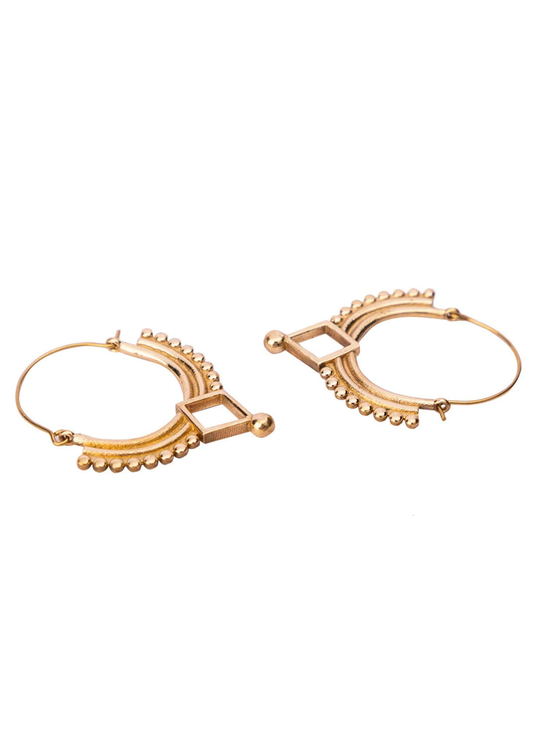 Daily Wear Hoops Earrings - Traditional Gold-Plated Brass Earrings By Studio One Love