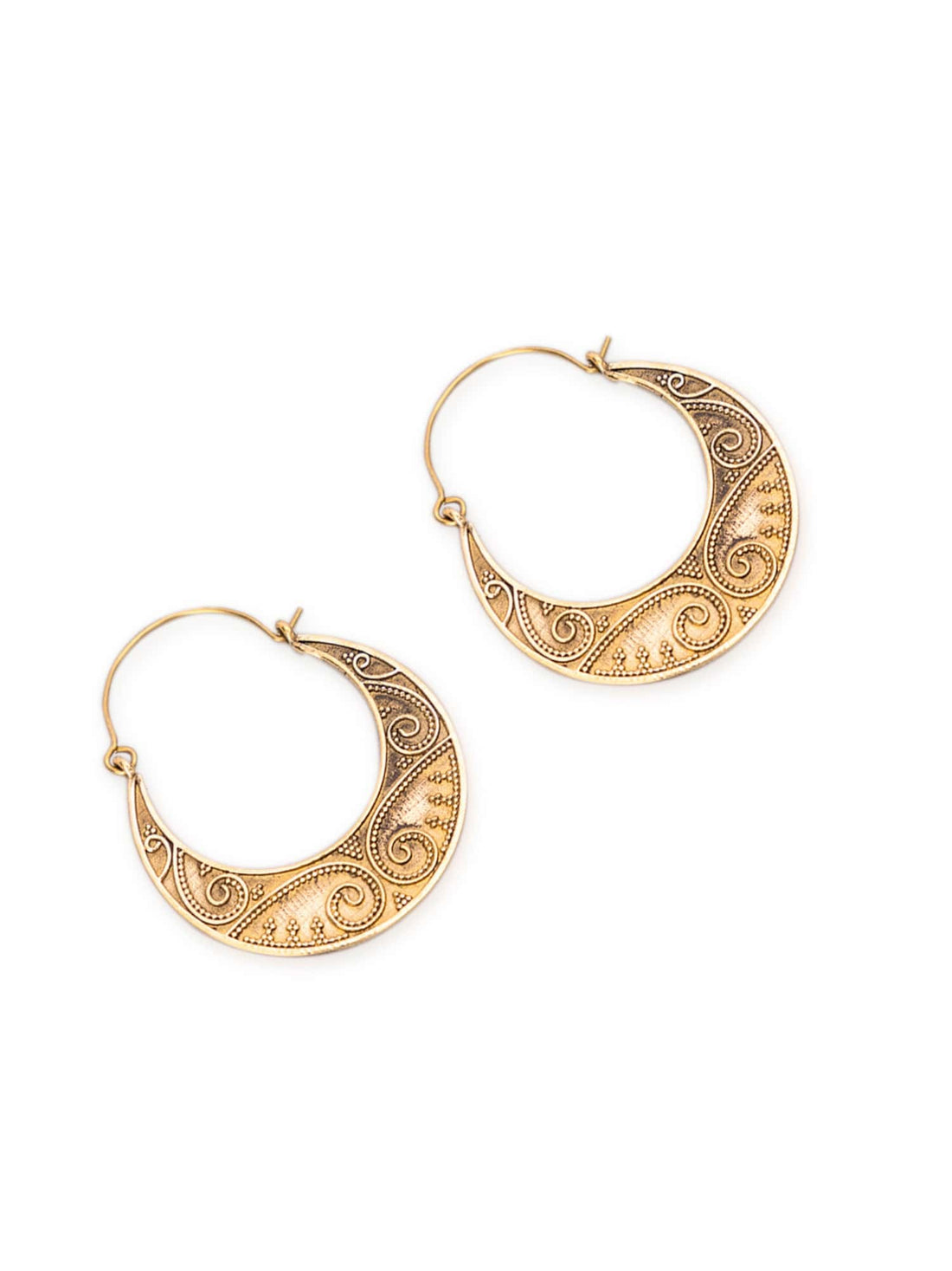 Festive Wear Hoops Earrings - Western Gold-Plated Brass Earrings By Studio One Love