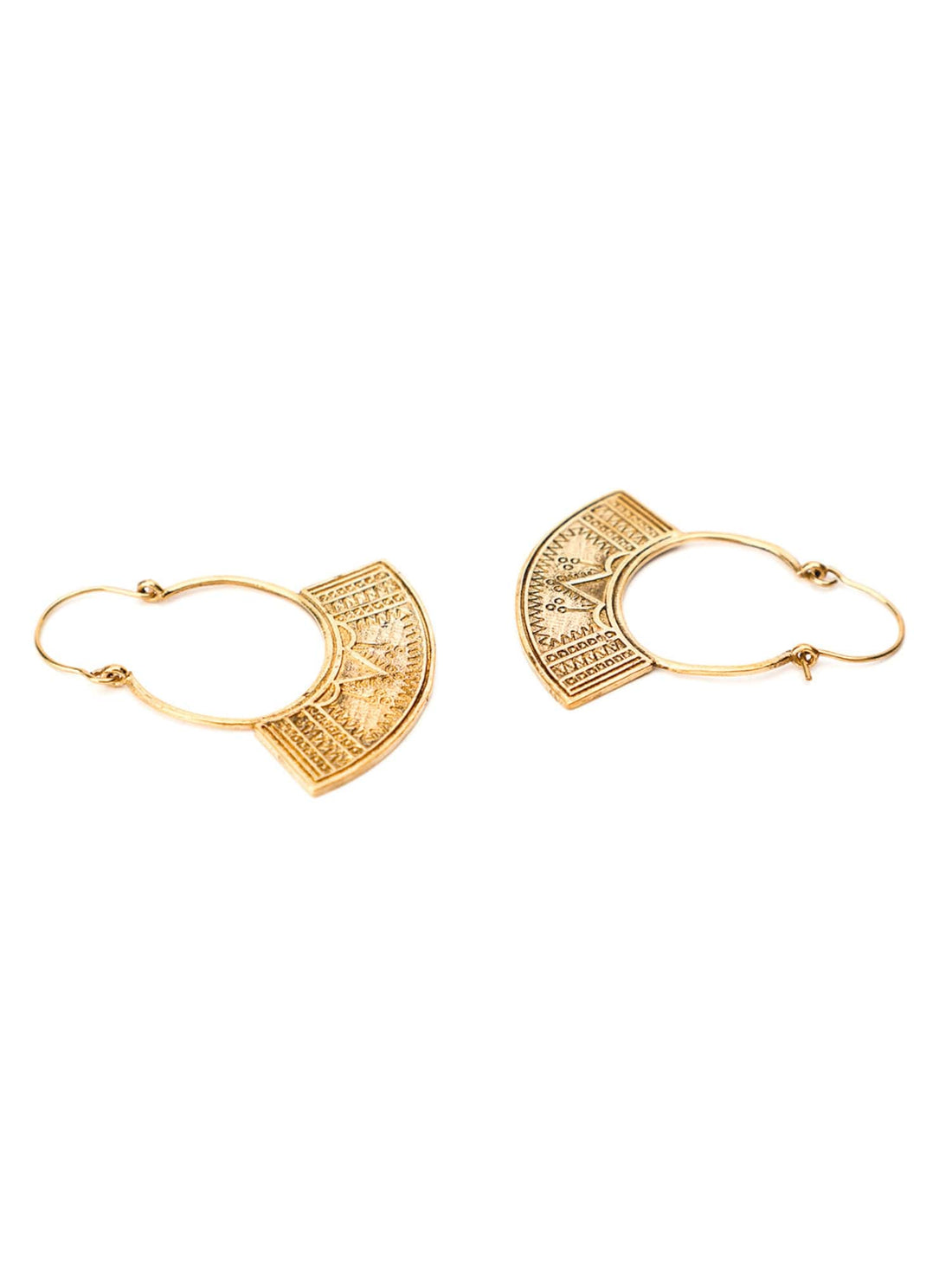 Daily Wear Hoops Earrings - Western Gold-Plated Brass Earrings By Studio One Love