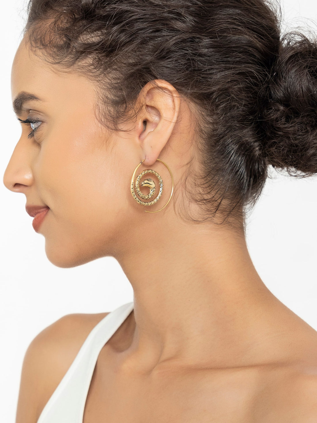 Party Wear Hoops Earrings - Western Gold-Plated Brass Earrings By Studio One Love