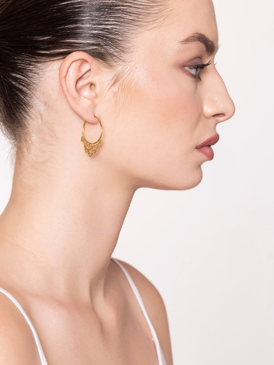 Daily Wear Hoops Earrings - Traditional Gold-Plated Brass Earrings By Studio One Love