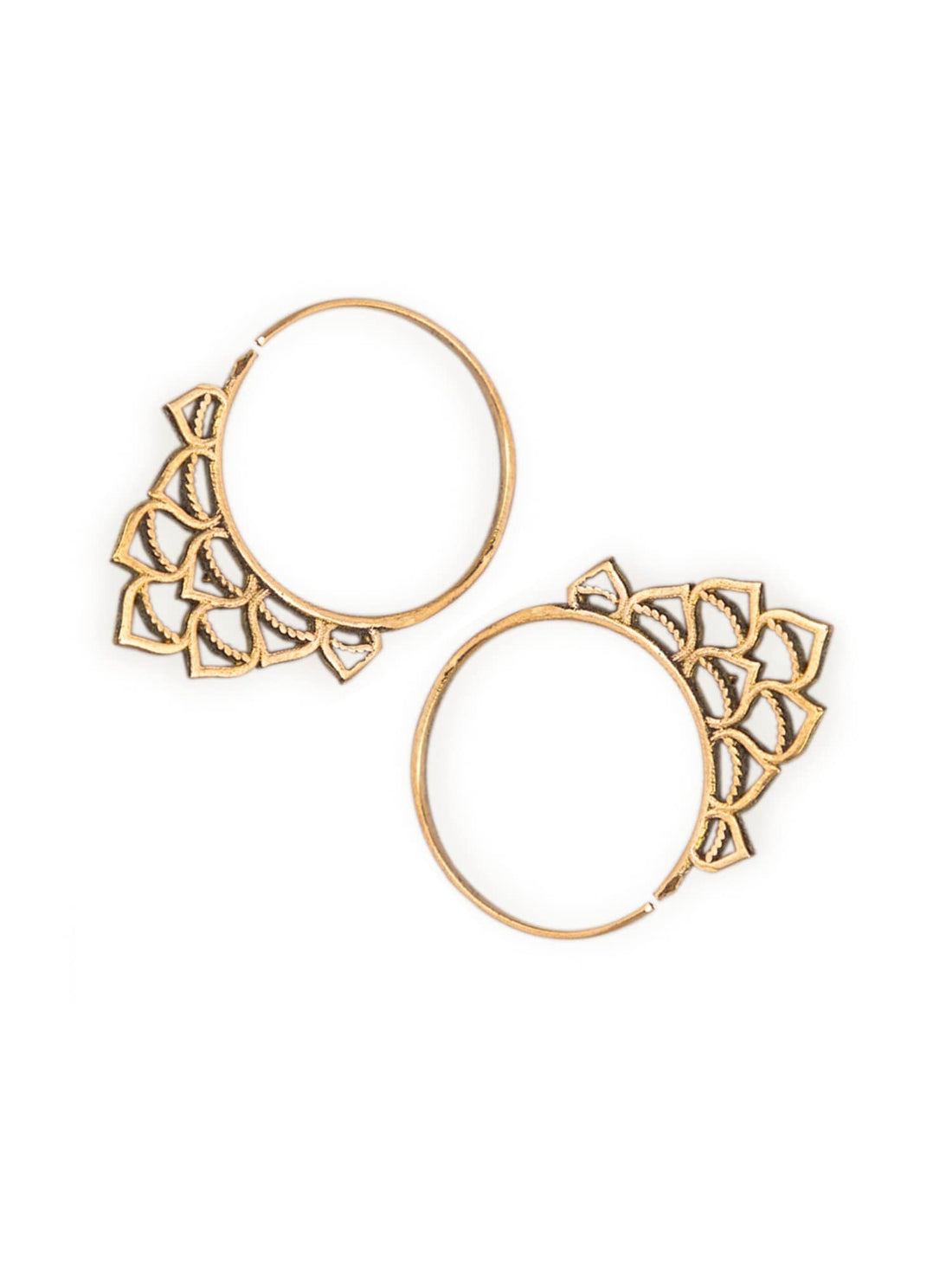 Daily Wear Hoops Earrings - Traditional Gold-Plated Brass Earrings By Studio One Love