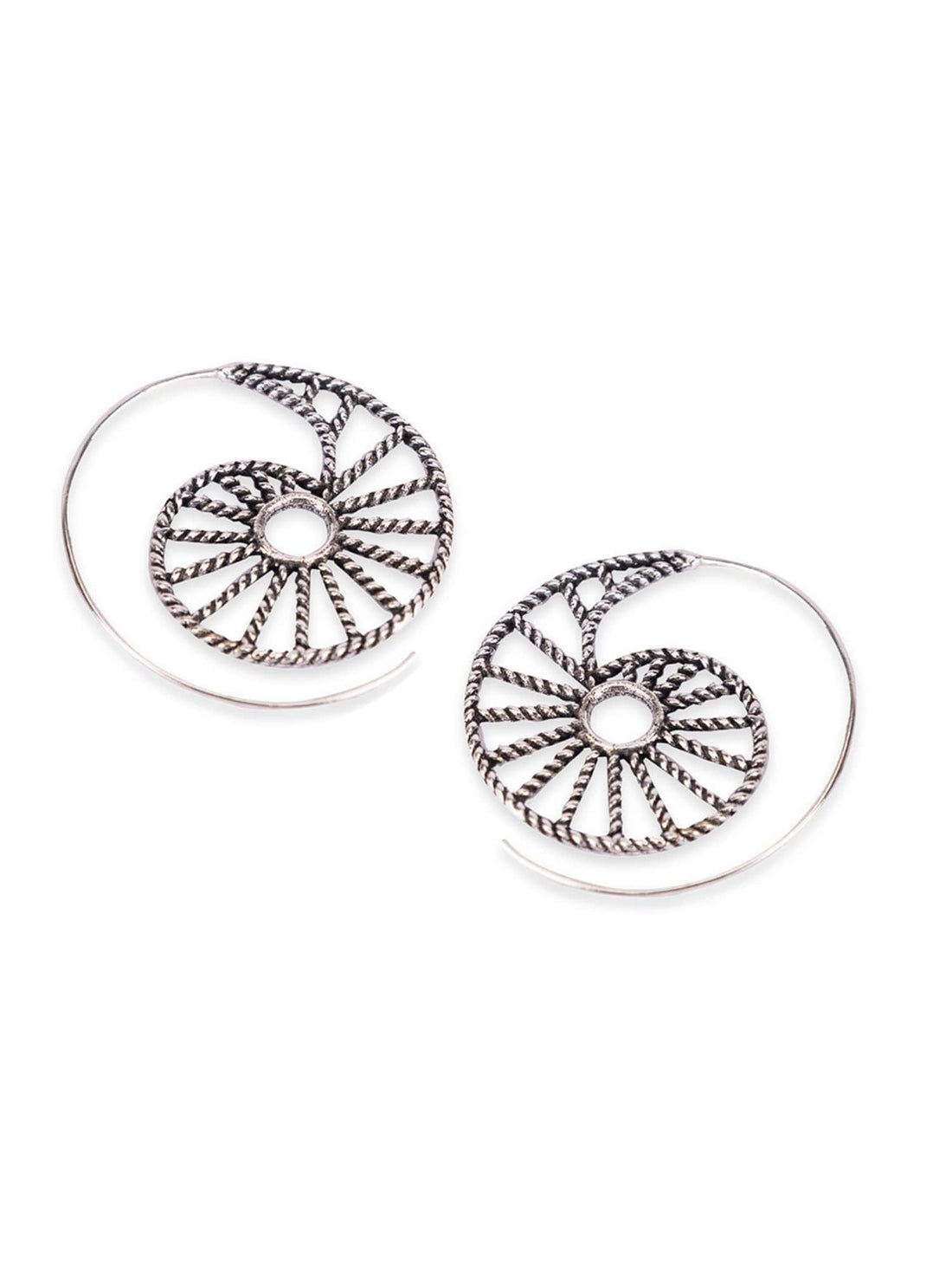 Work Wear Hoops Earrings - Pure Harmony Gold and Silver-Plated Brass Earrings By Studio One Love