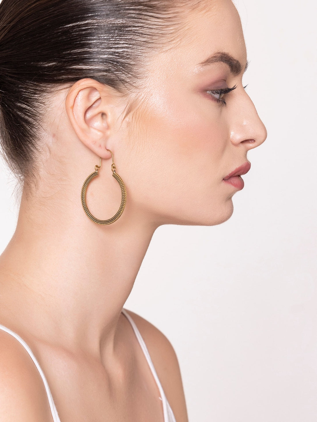 Daily Wear Hoops Earrings - Western Gold-Plated Brass Earrings By Studio One Love